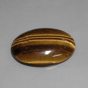 76.92カラットの天然ゴールドブラウンTiger's Eye（40×29.9 mm・オーバルカット）