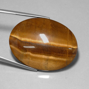 78.13カラットの天然ゴールドブラウンTiger's Eye（40×30.1 mm・オーバルカット）