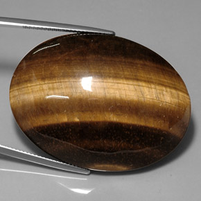 76.52カラットの天然ゴールドブラウンTiger's Eye（39.9×29.9 mm・オーバルカット）
