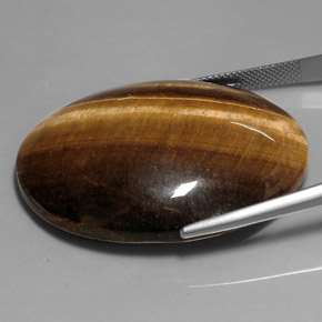 76.52カラットの天然ゴールドブラウンTiger's Eye（39.9×29.9 mm・オーバルカット）