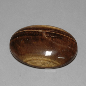 80.28カラットの天然ゴールドブラウンTiger's Eye（40×29.9 mm・オーバルカット）