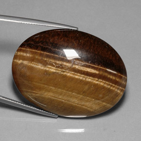 80.28カラットの天然ゴールドブラウンTiger's Eye（40×29.9 mm・オーバルカット）