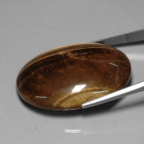 80.28カラットの天然ゴールドブラウンTiger's Eye（40×29.9 mm・オーバルカット）
