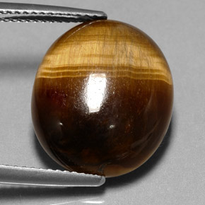 11.35カラットの天然ゴールドブラウンTiger's Eye（17.2×14.5 mm・オーバルカット）