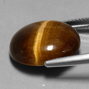 11.35カラットの天然ゴールドブラウンTiger's Eye（17.2×14.5 mm・オーバルカット）