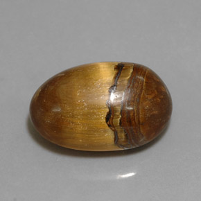12.90カラットの天然ゴールドブラウンTiger's Eye（17.8×11.8 mm・オーバルカット）