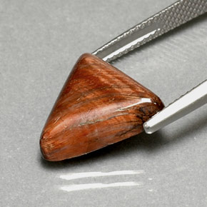 7.11カラットの天然ゴールドブラウンTiger's Eye（16×13.5 mm・トリリアント）
