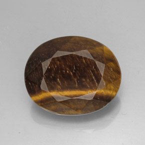 25.78カラットの天然ゴールドブラウンTiger's Eye（21.4×17.5 mm・オーバルカット）