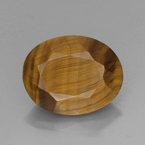 14.10カラットの天然ゴールドブラウンTiger's Eye（18.6×14.7 mm・オーバルカット）