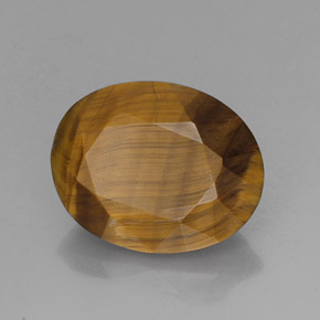 14.10カラットの天然ゴールドブラウンTiger's Eye（18.6×14.7 mm・オーバルカット）