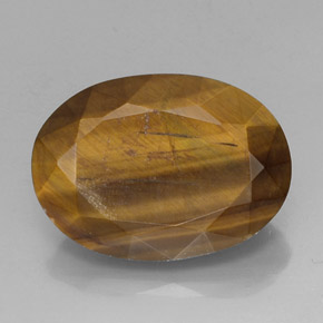 18.43カラットの天然ゴールドブラウンTiger's Eye（21.3×15.4 mm・オーバルカット）