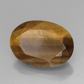 18.43カラットの天然ゴールドブラウンTiger's Eye（21.3×15.4 mm・オーバルカット）