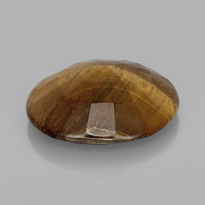 16.94カラットの天然ゴールドブラウンタイガーズアイ、オーバルカット、オペーク