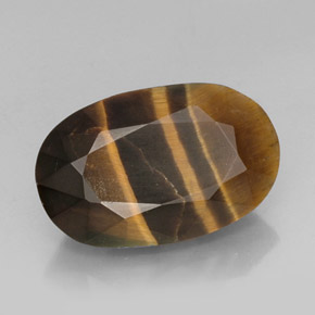 13.19カラットの天然マルチカラーTiger's Eye（19.7×12.5 mm・オーバルカット）