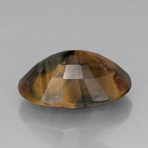 13.19カラットの天然マルチカラーTiger's Eye（19.7×12.5 mm・オーバルカット）