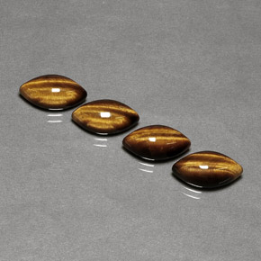 カラットの天然ゴールドブラウンTiger's Eye（12×6.1 mm・マーキス）