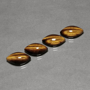 カラットの天然ゴールドブラウンTiger's Eye（12×6.1 mm・マーキス）