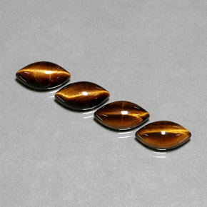 カラットの天然ゴールドブラウンTiger's Eye（11.9×6.1 mm・マーキス）