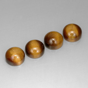 カラットの天然ゴールドブラウンTiger's Eye（8.08 mm・ラウンドカット）