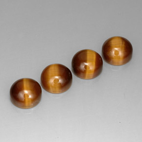 カラットの天然ゴールドブラウンTiger's Eye（8.02 mm・ラウンドカット）