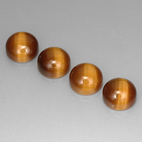 カラットの天然ゴールドブラウンTiger's Eye（8.05 mm・ラウンドカット）
