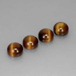 カラットの天然ゴールドブラウンTiger's Eye（7.98 mm・ラウンドカット）