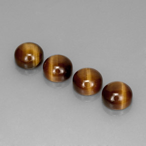 カラットの天然ゴールドブラウンTiger's Eye（7.98 mm・ラウンドカット）