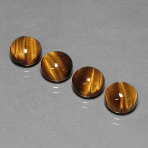 カラットの天然ゴールドブラウンTiger's Eye（8.00 mm・ラウンドカット）