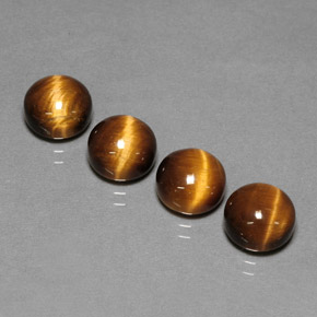 カラットの天然ゴールドブラウンTiger's Eye（8.01 mm・ラウンドカット）