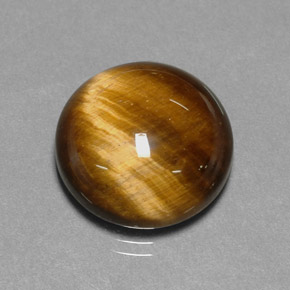 11.12カラットの天然ゴールドブラウンTiger's Eye（14.88 mm・ラウンドカット）