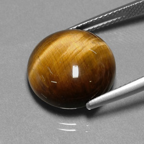 11.12カラットの天然ゴールドブラウンTiger's Eye（14.88 mm・ラウンドカット）