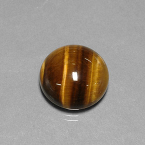 11.77カラットの天然ゴールドブラウンTiger's Eye（14.85 mm・ラウンドカット）