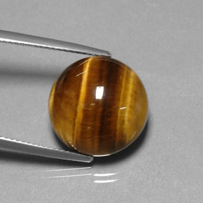 11.77カラットの天然ゴールドブラウンTiger's Eye（14.85 mm・ラウンドカット）