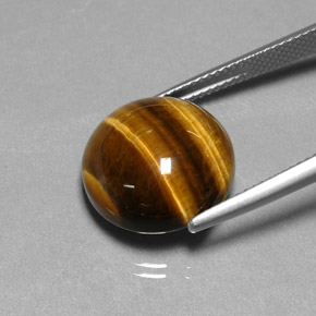 11.77カラットの天然ゴールドブラウンTiger's Eye（14.85 mm・ラウンドカット）