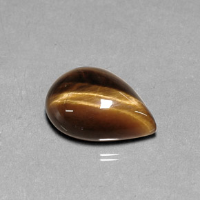 5.17カラットの天然ゴールドブラウンTiger's Eye（14.2×10.2 mm・洋梨の形）