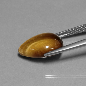 5.16カラットの天然ゴールドブラウンTiger's Eye（13.9×10.1 mm・洋梨の形）