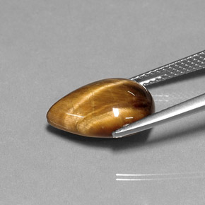 5.31カラットの天然ゴールドブラウンタイガーズアイ、洋梨の形、オペーク