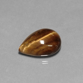 5.18カラットの天然ゴールドブラウンTiger's Eye（14.1×10.1 mm・洋梨の形）