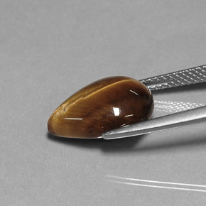 5.18カラットの天然ゴールドブラウンTiger's Eye（14.1×10.1 mm・洋梨の形）