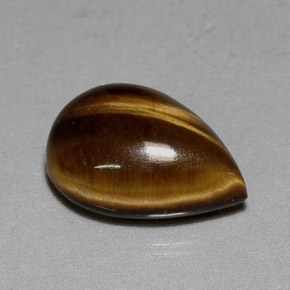5.23カラットの天然ゴールドブラウンTiger's Eye（13.9×10.1 mm・洋梨の形）