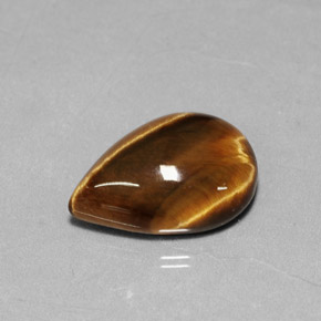 5.18カラットの天然ゴールドブラウンTiger's Eye（14.1×10.1 mm・洋梨の形）