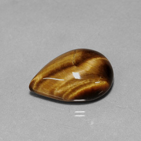 5.02カラットの天然ゴールドブラウンTiger's Eye（14×10.1 mm・洋梨の形）