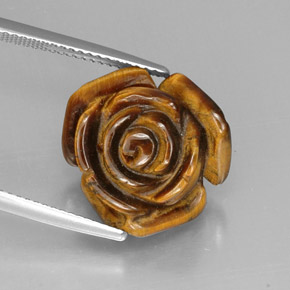 12.32カラットの天然マルチカラーTiger's Eye（16.3×15.9 mm・ファンシーシェイプ）