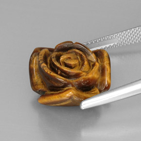 12.32カラットの天然マルチカラーTiger's Eye（16.3×15.9 mm・ファンシーシェイプ）