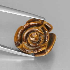12.41カラットの天然マルチカラーTiger's Eye（14.9×14.9 mm・ファンシーシェイプ）
