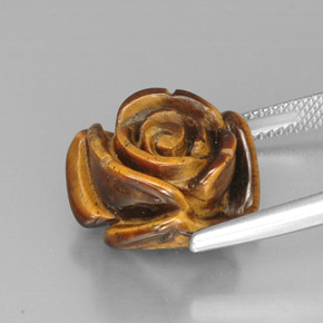 12.41カラットの天然マルチカラーTiger's Eye（14.9×14.9 mm・ファンシーシェイプ）