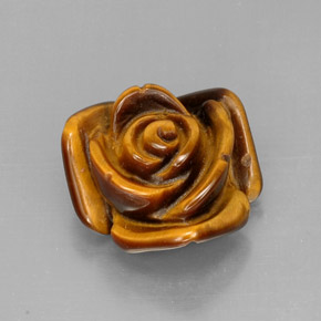 12.37カラットの天然マルチカラーTiger's Eye（16.5×15.6 mm・ファンシーシェイプ）