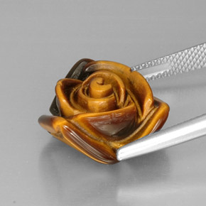 12.37カラットの天然マルチカラーTiger's Eye（16.5×15.6 mm・ファンシーシェイプ）