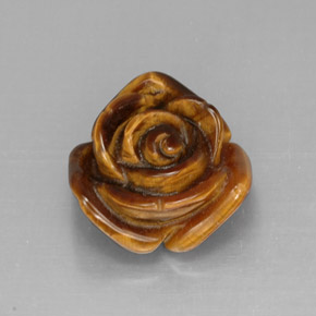 11.35カラットの天然マルチカラーTiger's Eye（15.7×15.6 mm・ファンシーシェイプ）