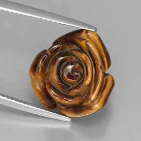 13.03カラットの天然マルチカラーTiger's Eye（16.1×15.8 mm・ファンシーシェイプ）